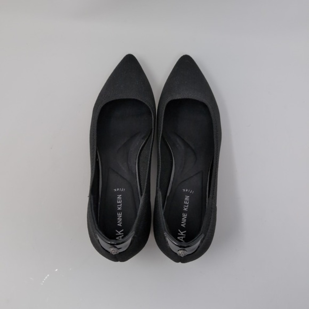 Anne Klein Pumps Black Knit Pointed Toe Block Heel Womens‎ Size 9 - Picture 4 of 8